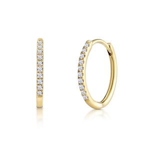 Stellato Diamond Encrusted Huggie Earrings 0.09ct in 9K Gold