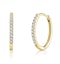 Stellato Diamond Encrusted Hoop Earrings 0.09ct in 9K Gold - image 1
