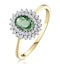 Green Sapphire 7 x 5mm And Diamond 9K Yellow Gold Ring - image 1