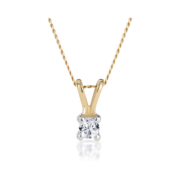 Chloe Diamond Solitaire Necklace 0.10CT in 9K Yellow Gold - Image 1
