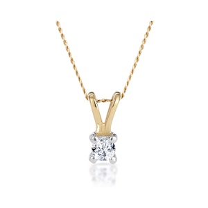 Chloe Diamond Solitaire Necklace 0.10CT in 9K Yellow Gold