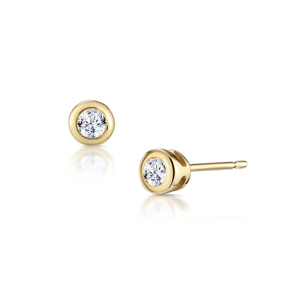 Stud Earrings 0.10CT Diamond 9K Yellow Gold - Image 1