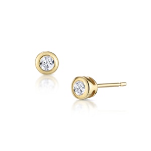 Stud Earrings 0.10CT Diamond 9K Yellow Gold