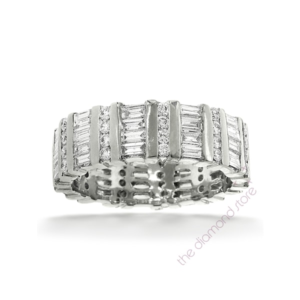 Mens 2ct G/Vs Diamond 18K White Gold Full Band Ring - Image 4