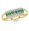 Emerald 0.38ct And Diamond 9K Gold Ring - image 2