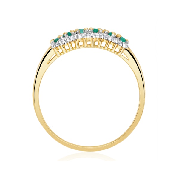 Emerald 0.38ct And Diamond 9K Gold Ring - Image 3