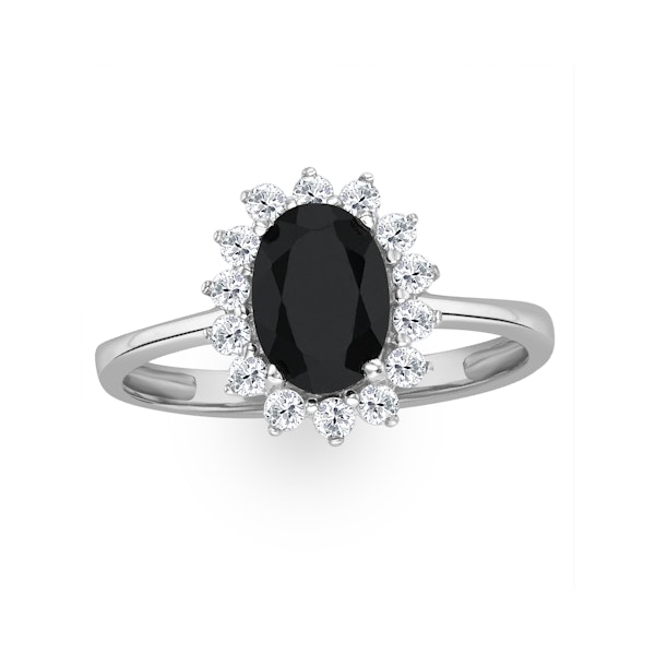 Sapphire 0.90ct And Diamond 9K White Gold Ring - Image 2