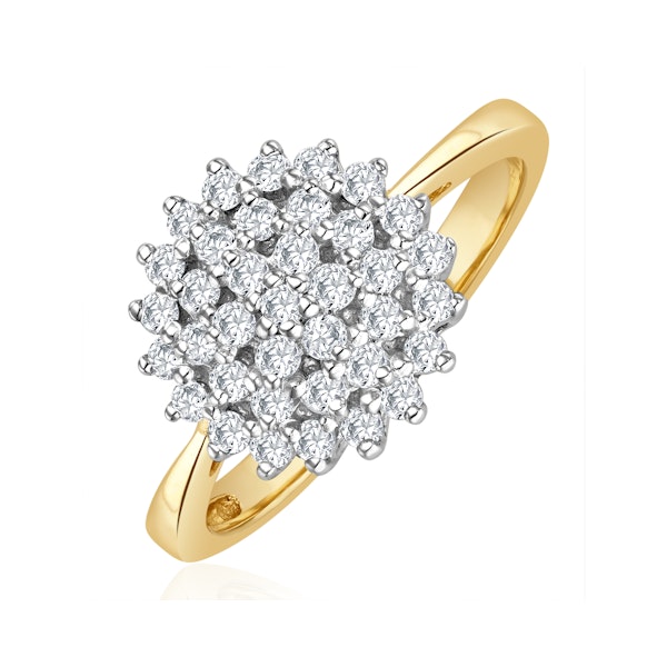 9K Gold Diamond Cluster Ring 0.50ct - E5607 - Image 1
