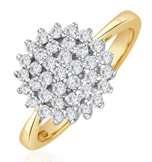 9K Gold Diamond Cluster Ring 0.50ct - E5607