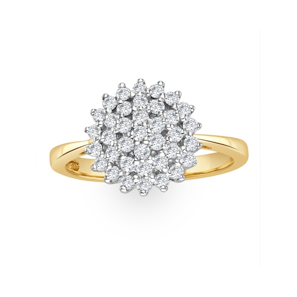 9K Gold Diamond Cluster Ring 0.50ct - E5607 - Image 2