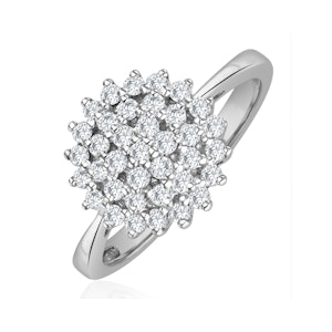 Cluster Lab Diamond Ring 0.33ct H/Si Set In 925 Silver