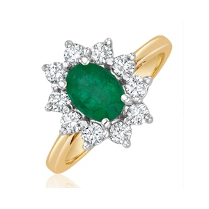 Emerald 0.70ct And Diamond 0.50ct 18K Gold Ring
