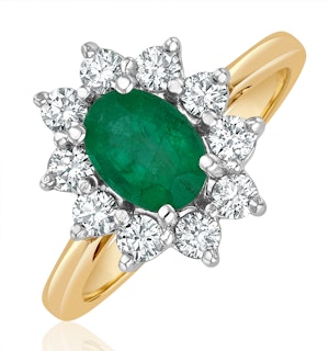 Emerald 0.70ct And Diamond 0.50ct 18K Gold Ring