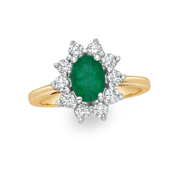 Emerald 0.70ct And Diamond 0.50ct 18K Gold Ring - Image 2
