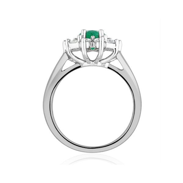 Emerald 0.70ct And Diamond 18K White Gold Ring FET25-GY - Image 3
