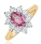 18K Gold 0.50ct Diamond and 1.05ct Pink Sapphire Ring - image 1
