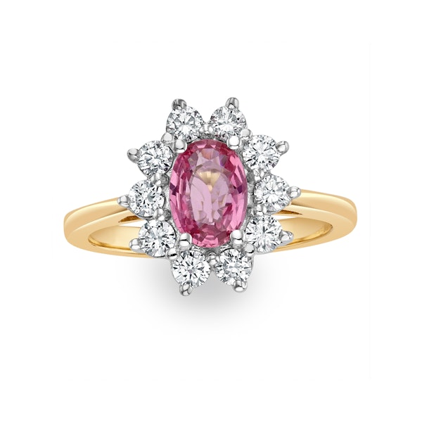 18K Gold 0.50ct Diamond and 1.05ct Pink Sapphire Ring - Image 2