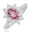 18K White Gold 0.50ct Diamond and 1.05ct Pink Sapphire Ring - image 1