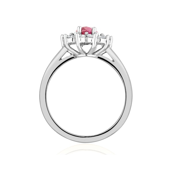 18K White Gold 0.50ct Diamond and 1.05ct Pink Sapphire Ring - Image 3