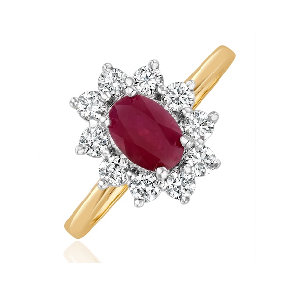 Ruby 1.15ct And Diamond 0.50ct 18K Gold Ring FET25-T - Image 1