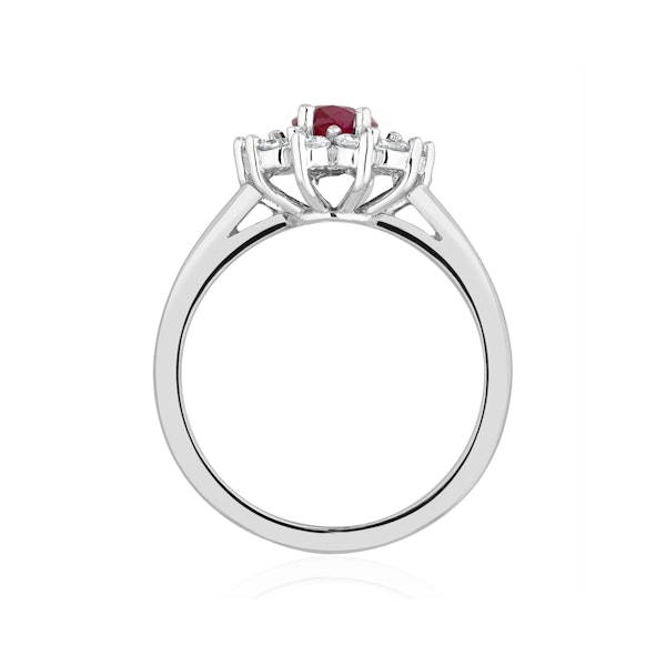 Ruby 1.15ct And Diamond 0.50ct 18K White Gold Ring - Image 3