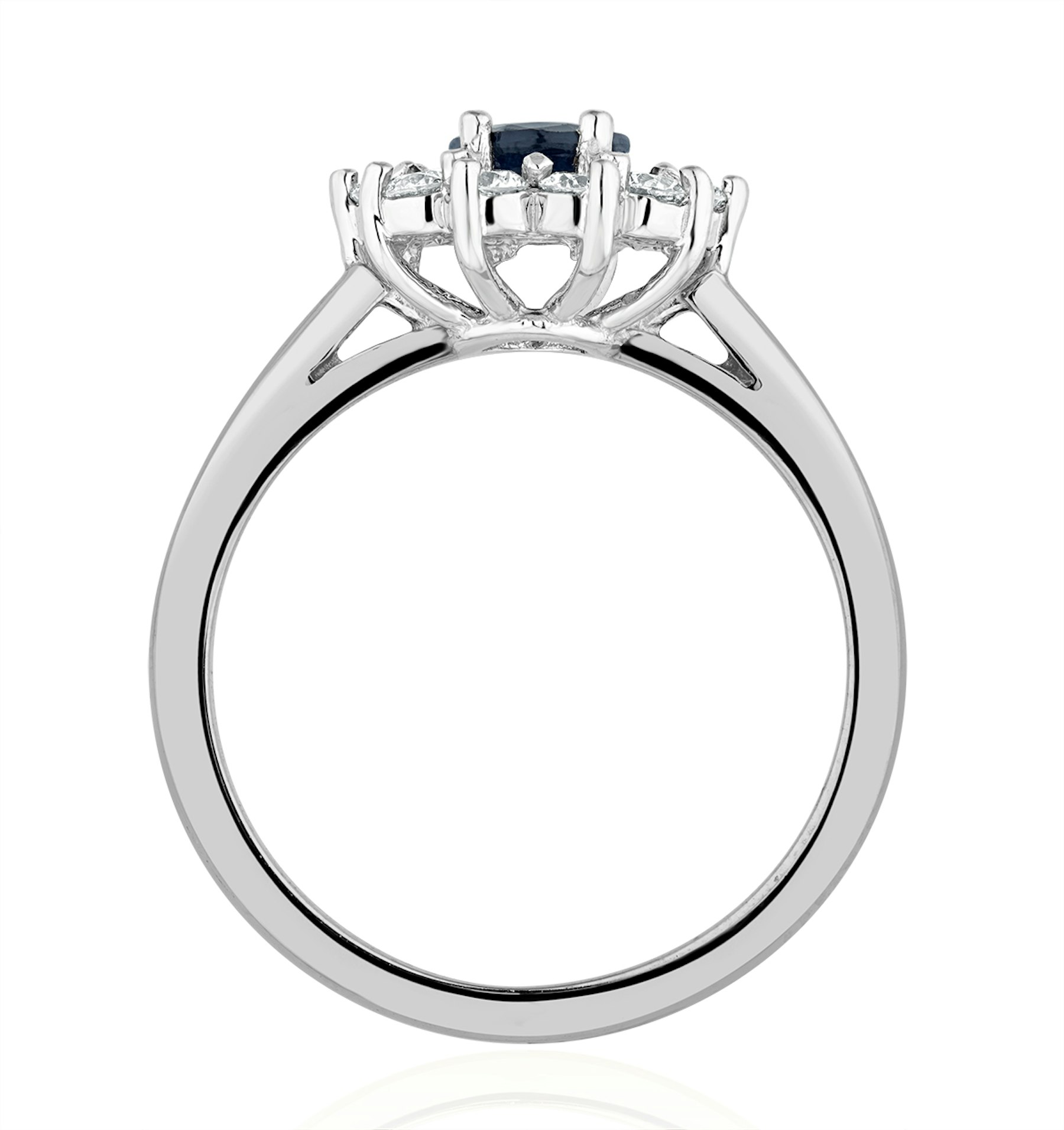 Sapphire 0.80ct And Diamond 0.50ct 18K White Gold Ring