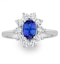 Tanzanite 7 x 5mm And 0.50ct Diamond 18K White Gold Ring  FET25-VY - image 2
