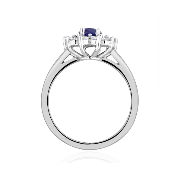 Tanzanite 7 x 5mm And 0.50ct Diamond 18K White Gold Ring FET25-VY - Image 3