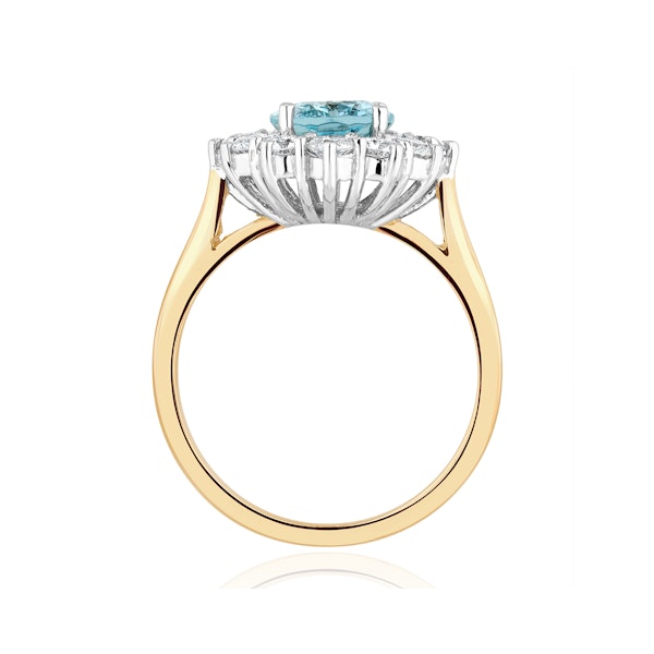 Aquamarine 1.7ct and Diamond 1.00ct Cluster Ring in 18K Gold - Image 3