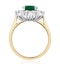 Emerald 1.95CT And Diamond 1.00ct Cluster Ring Set in Platinum - image 3