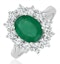 Emerald 1.95CT And Diamond 1.00ct Cluster Ring Set in Platinum - image 1