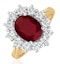 Ruby 2.40ct And Diamond 1.00ct Cluster Ring in 18K Gold - image 1