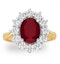 Ruby 2.40ct And Diamond 1.00ct Cluster Ring in 18K Gold - image 2