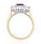 Ruby 2.40ct And Diamond 1.00ct Cluster Ring in 18K Gold - image 3