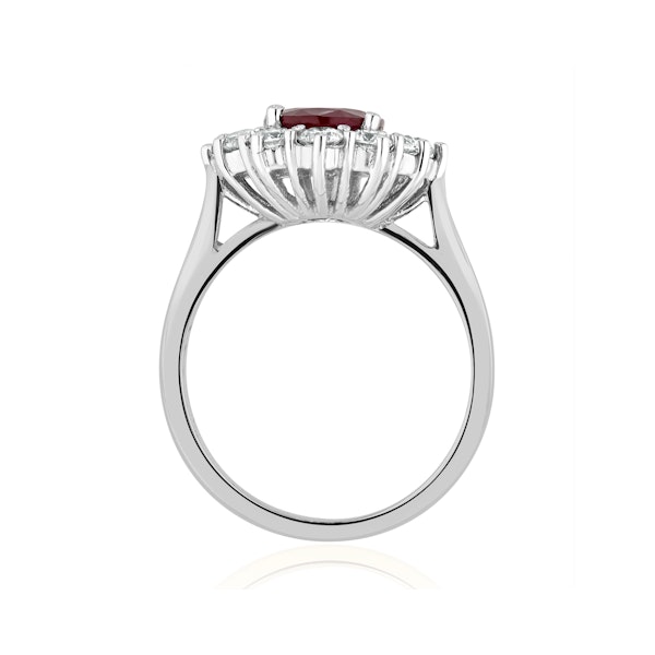 Ruby 2.40ct And Diamond 1.00ct Cluster Ring Set in Platinum - Image 3