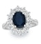 Sapphire 2.3ct And Lab Diamond 1ct Cluster Ring in 18K White Gold - image 2
