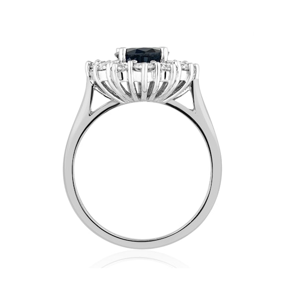 Sapphire 2.3ct And Diamond 1ct Cluster Ring in Platinum - Image 3
