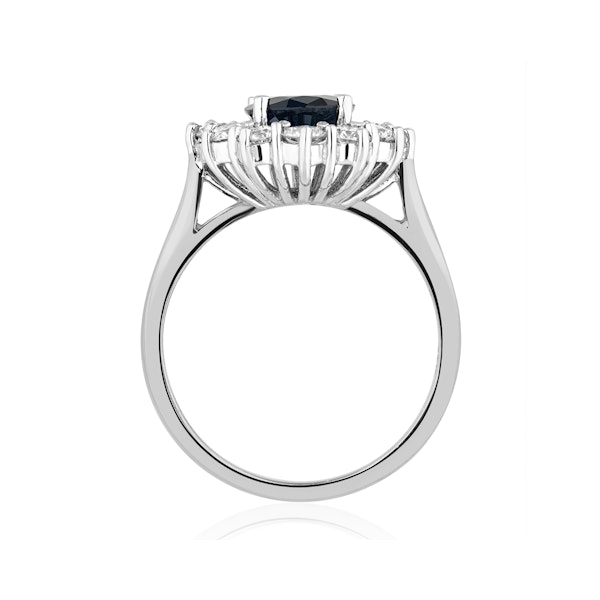 Sapphire 2.3ct And Diamond 1ct Cluster Ring in Platinum - Image 3