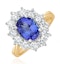 Tanzanite 1.7ct And Diamond 1ct Cluster Ring in 18K Gold - image 1