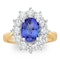 Tanzanite 1.7ct And Diamond 1ct Cluster Ring in 18K Gold - image 2