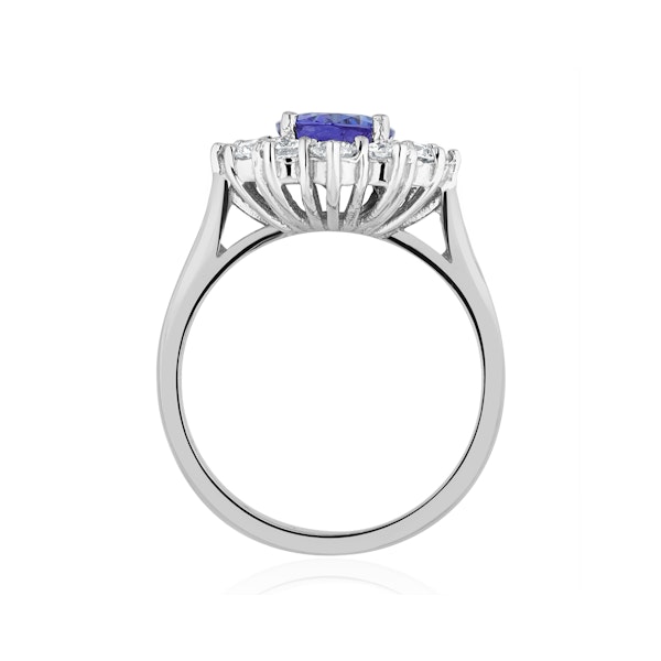 Tanzanite 1.7ct And Lab Diamond 1ct Cluster Ring in 18K White Gold - Image 3