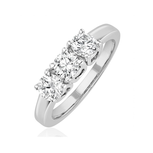 Chloe 3 Stone Trilogy Lab Diamond Ring 1.00CT F/VS in 18K White Gold - Image 1