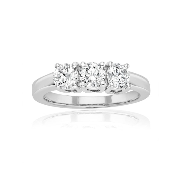 Chloe 3 Stone Trilogy Lab Diamond Ring 1.00CT F/VS in 18K White Gold - Image 2