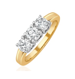 Chloe 18K Gold 3 Stone Diamond Ring 1.00CT H/SI