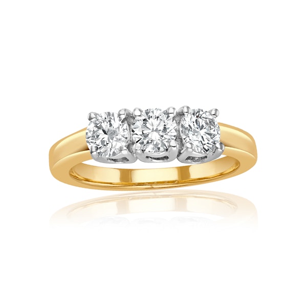 Chloe 3 Stone Trilogy Lab Diamond Ring 1.00CT F/VS in 18K Gold - Image 2