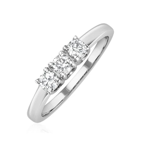 Chloe 18K White Gold 3 Stone Diamond Ring 0.30CT G/VS