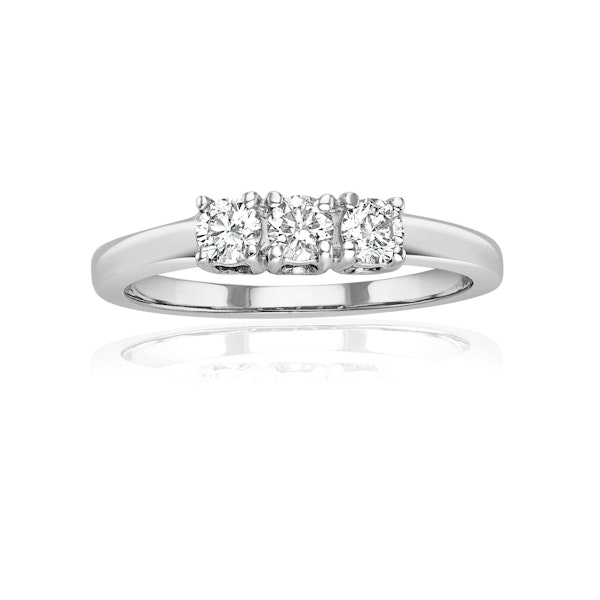 Chloe 18K White Gold 3 Stone Diamond Ring 0.30CT G/VS - Image 2
