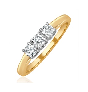 Chloe 18K Gold 3 Stone Diamond Ring 0.30CT H/SI