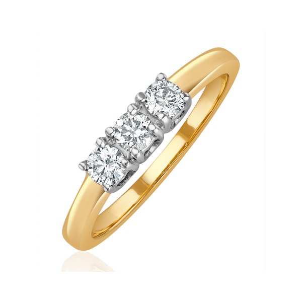 Chloe 18K Gold 3 Stone Diamond Ring 0.30CT H/SI - Image 1
