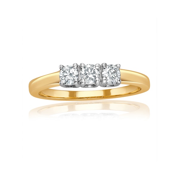 Chloe 18K Gold 3 Stone Diamond Ring 0.30CT H/SI - Image 2